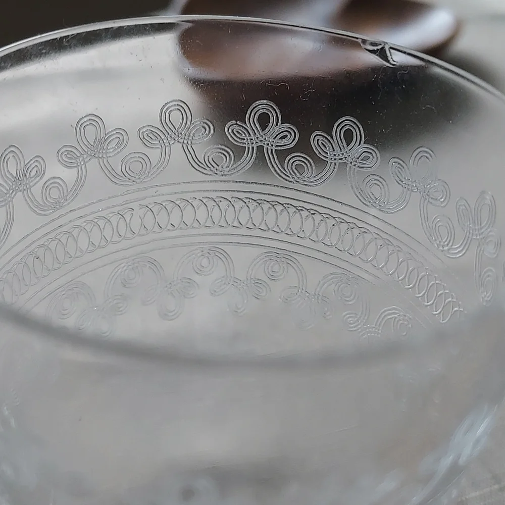 Crystal wine glasses etched scroll art deco art nouveau mcm retro - Picture 12 of 14